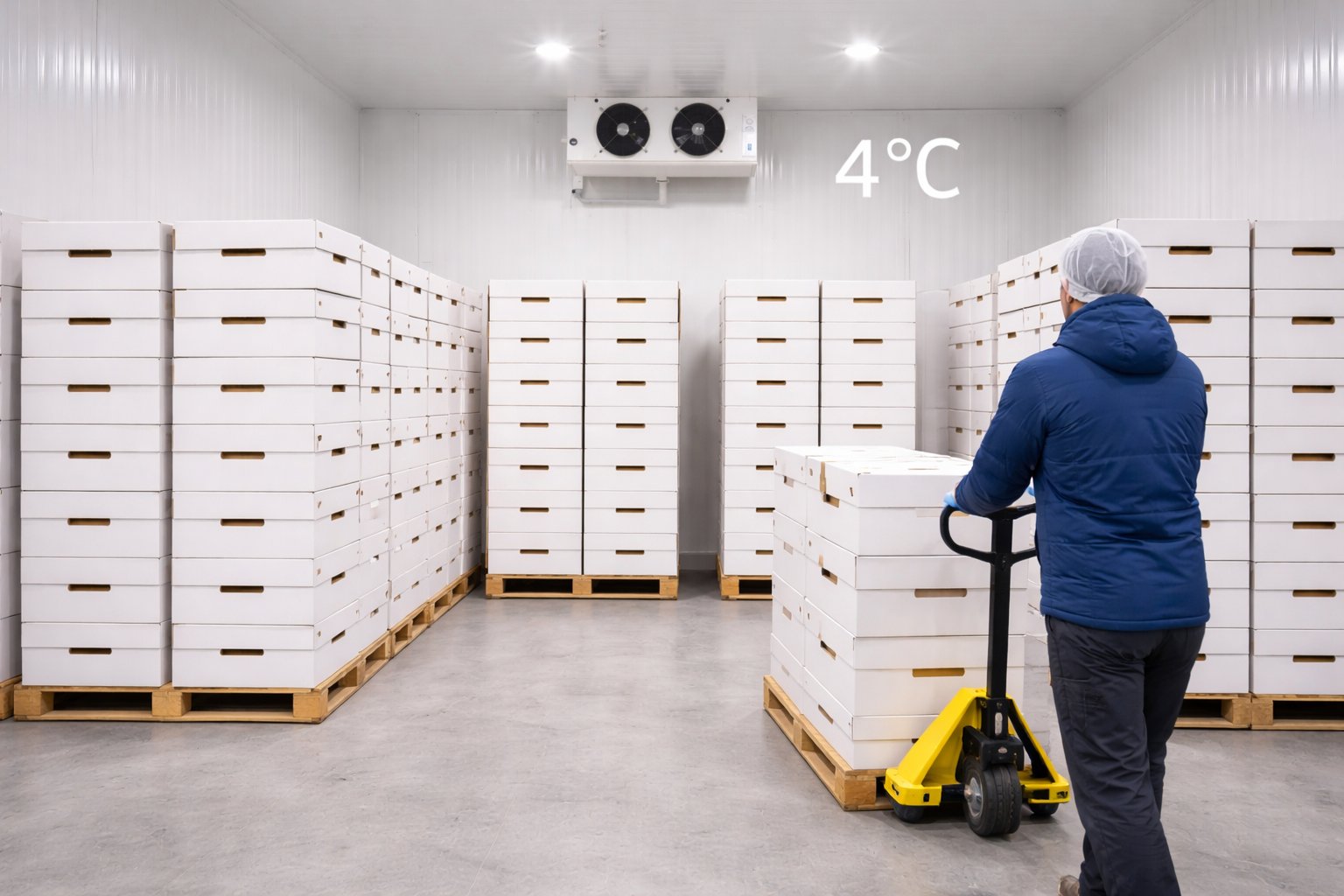 Fresh baby corn cold storage export facility 4 degrees